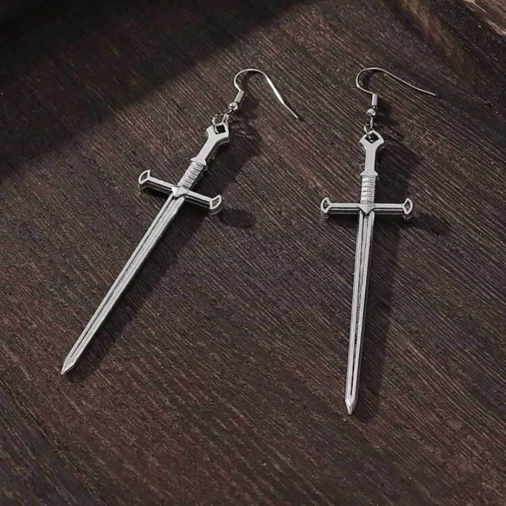 3for$20 NEW 1pair Vintage Punk Style Exaggerated Knife Sword Drop Earrings